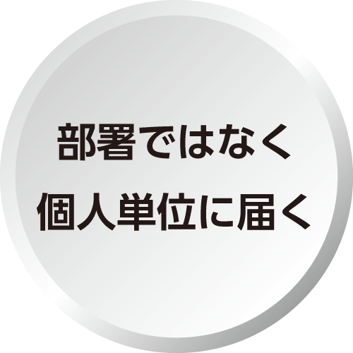 部署ではなく個人単位に届く